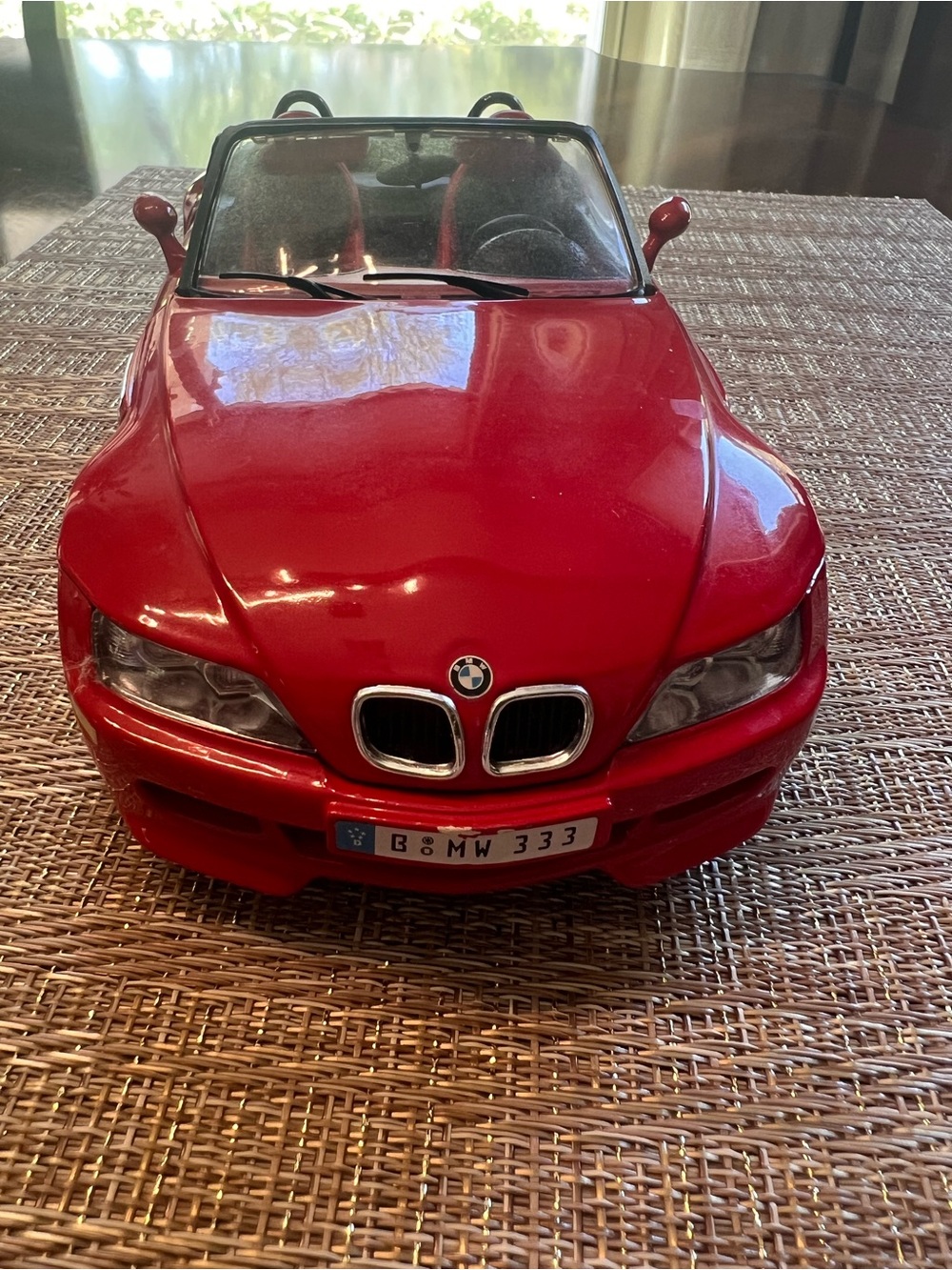 BMW Red Convertible Metal Toy Car - Glossy Diecast Racer
